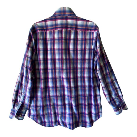 TAILORBYRD Shirt Plaid Long Sleeve Flip Cuff Button Front Shirt Size XL - Picture 2 of 11